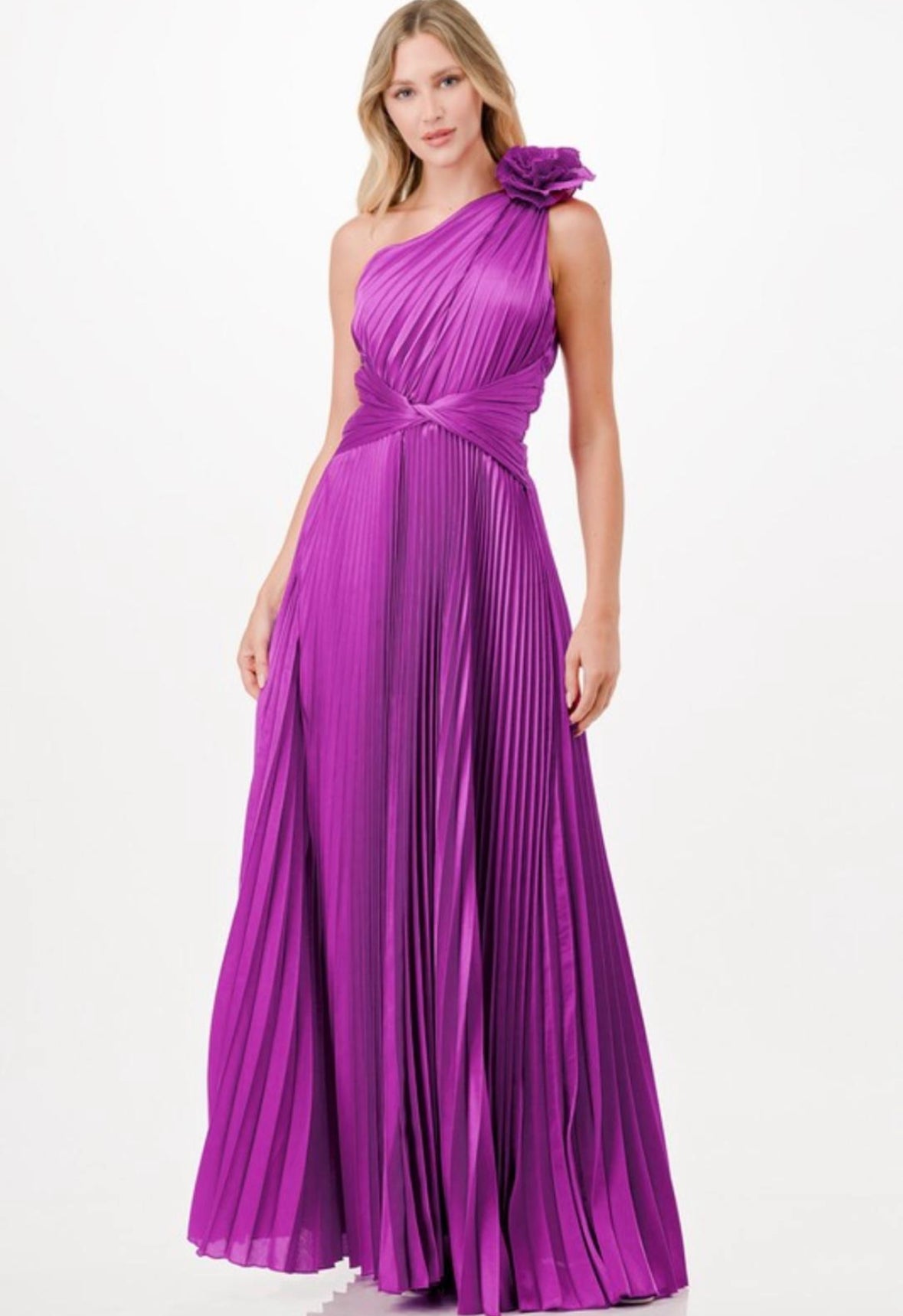 FLOWER CORSAGE TWIST WAIST MAXI