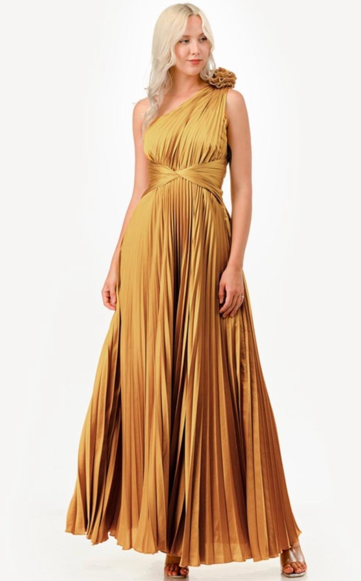FLOWER CORSAGE TWIST WAIST MAXI