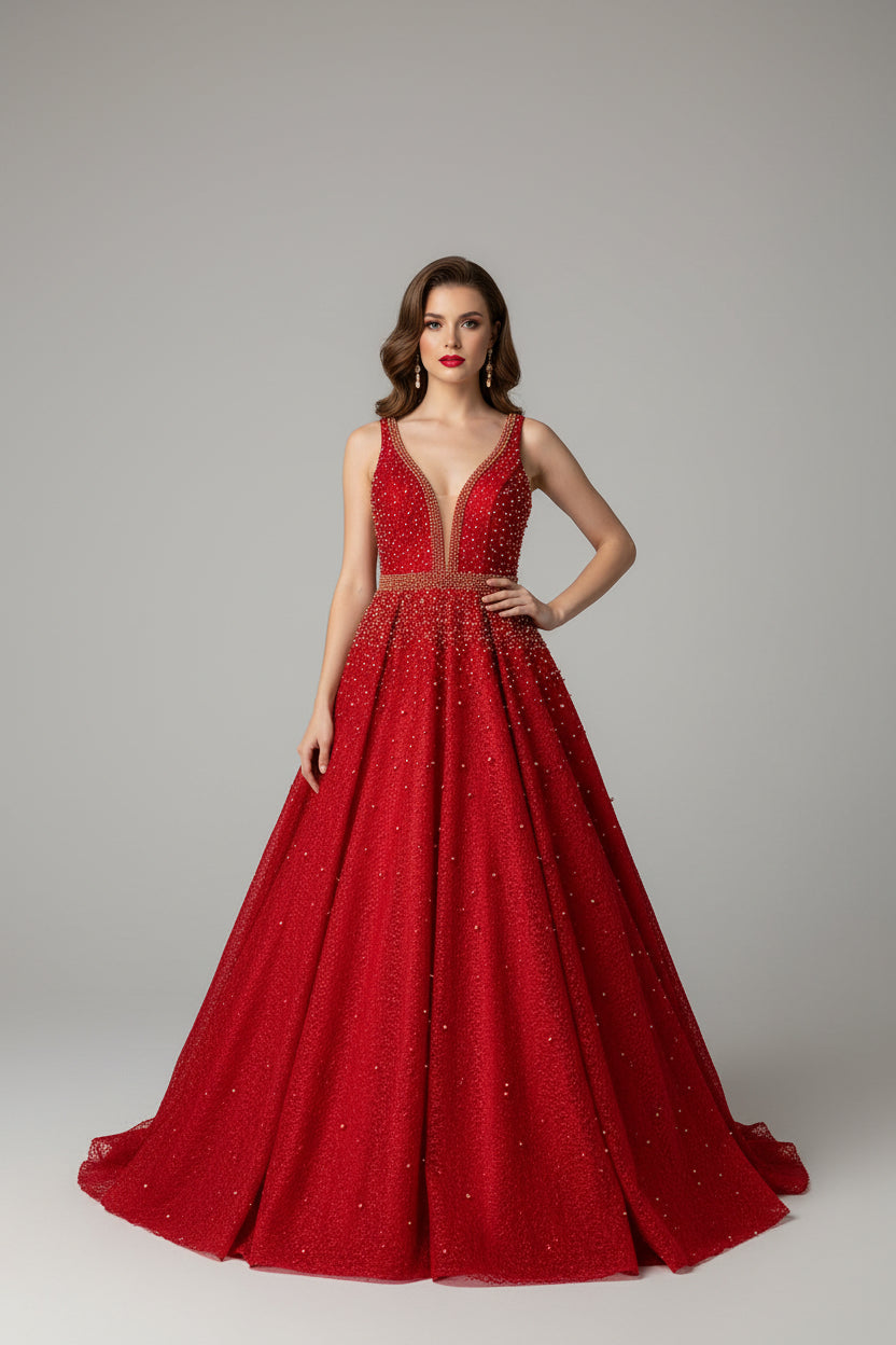 RED PEARL DRESS